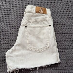 We The Free Cream Denim Shorts Size 26